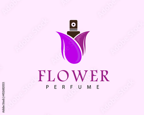 elegant flower perfume essence aroma logo template illustration
