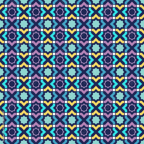 Arabic colorful seamless pattern, oriental wallpaper