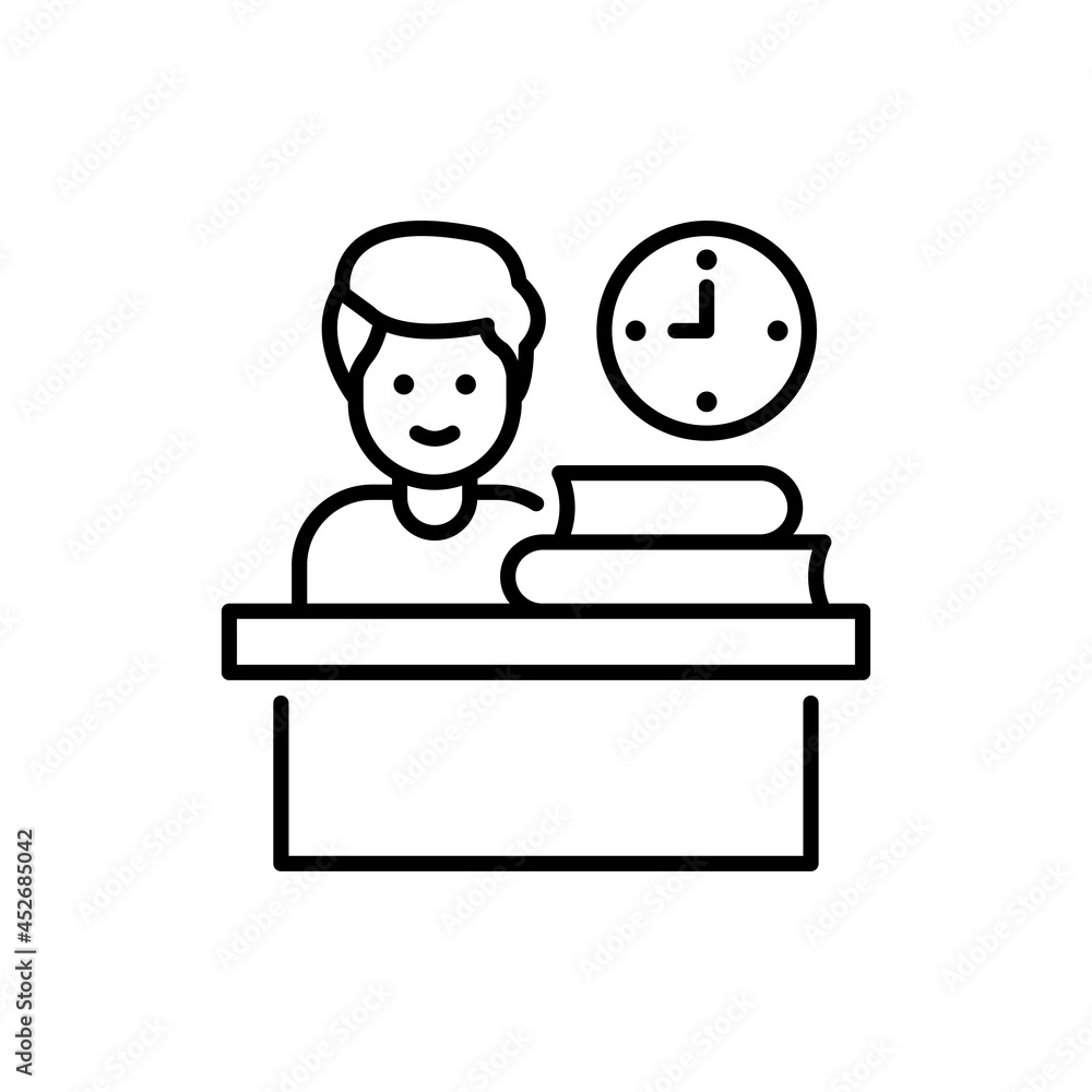 Work study vector outline icon style illustration. EPS 10 file