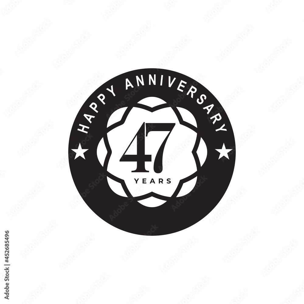 47th years anniversary emblem logo design template 47th years anniversary emblem logo design template
