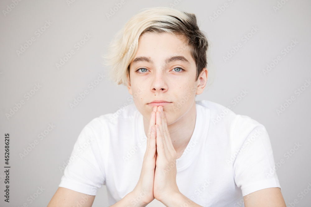 Happy teen at studio