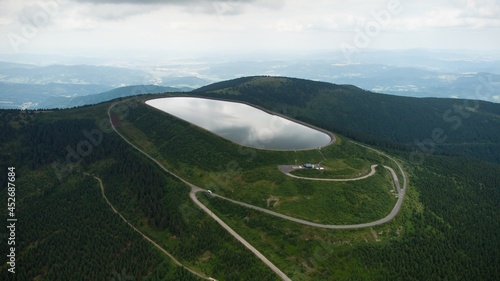 Hydroelectric power. Drone photo Dlouhé stráně photo