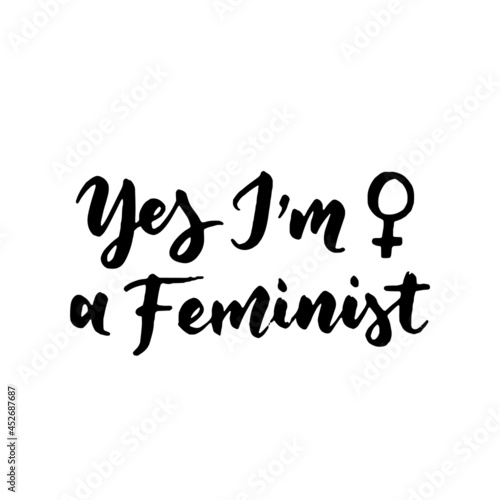 Women's rights quote, phrase. Vector lettering about feminism, woman rights, motivational slogan. Women support and empower, care of yourself, self-care poster.