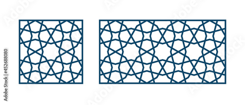 Template Islamic pattern for laser cutting or paper cut isolated on white background. Vector illustration.