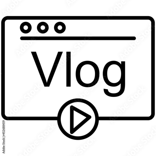 Vlog Vector Line Icon Design
