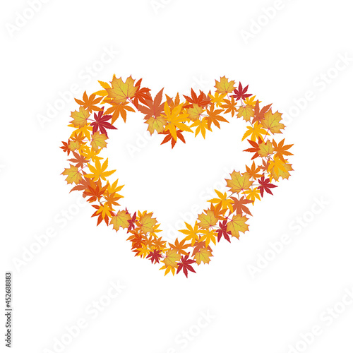 Heart shape from falling leaves. Great design for any purposes.