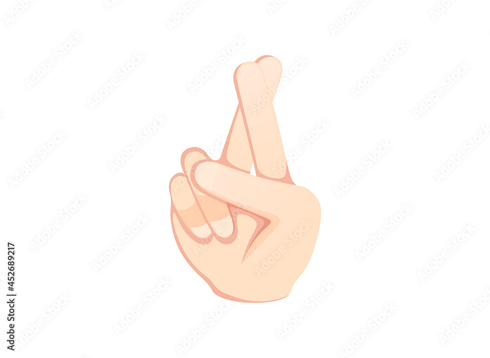 Crossed fingers icon. Hand gesture emoji vector illustration Crossed fingers icon. Hand gesture emoji vector illustration