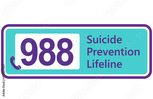 988 Sticker-like graphic with American suicide prevention phone number as a motif.