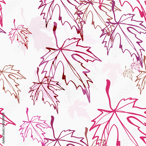 maple white season leaves vector seamless bright pattern multicolor