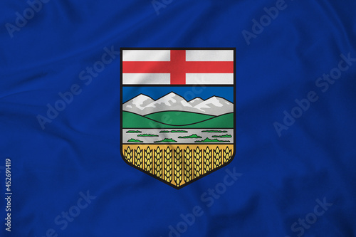 Flag of Alberta, realistic 3d rendering with texture
