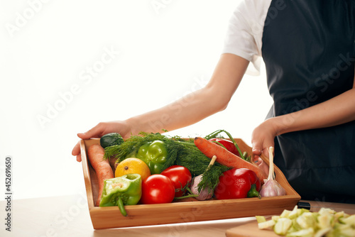 kitchen slicing vegetables for salad healthy eating vitamins