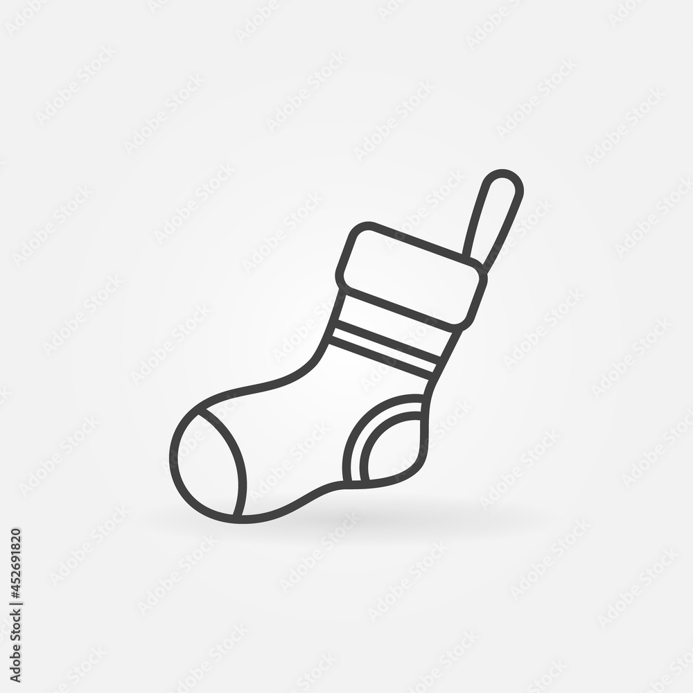 Christmas Sock outline vector Stocking concept icon Christmas Sock outline vector Stocking concept icon