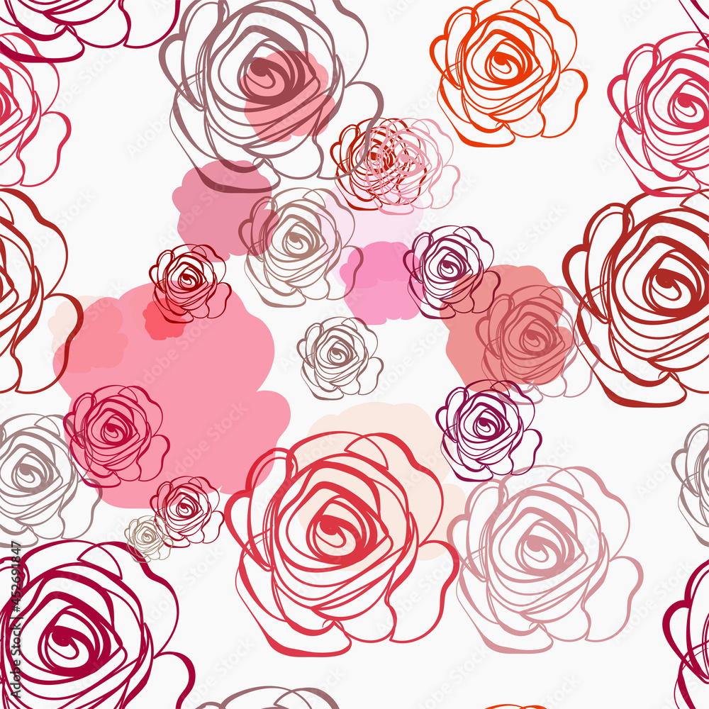 rose off white red flower vector seamless bright pattern multicolor rose off white red flower vector seamless bright pattern multicolor