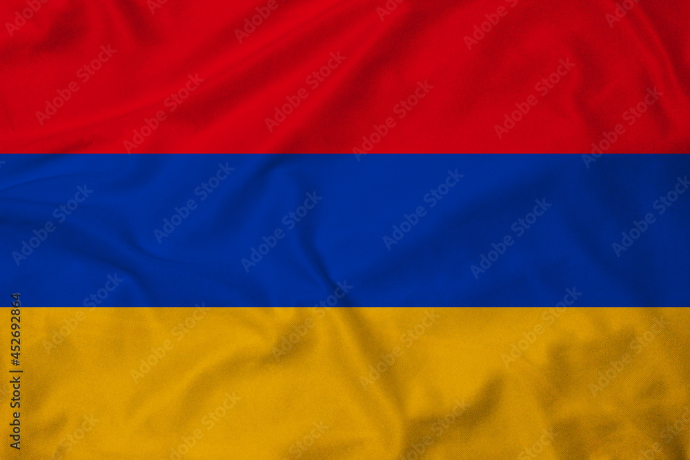 Fototapeta premium Flag of Armenia, realistic 3d rendering with texture