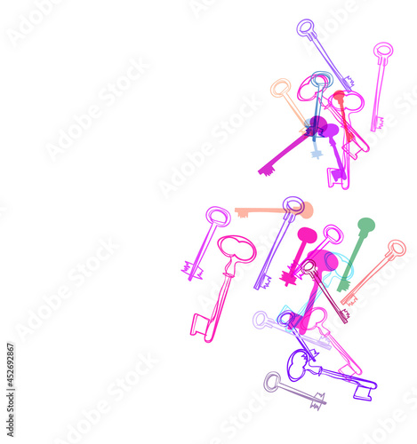 key magic vector line bright colorful card background