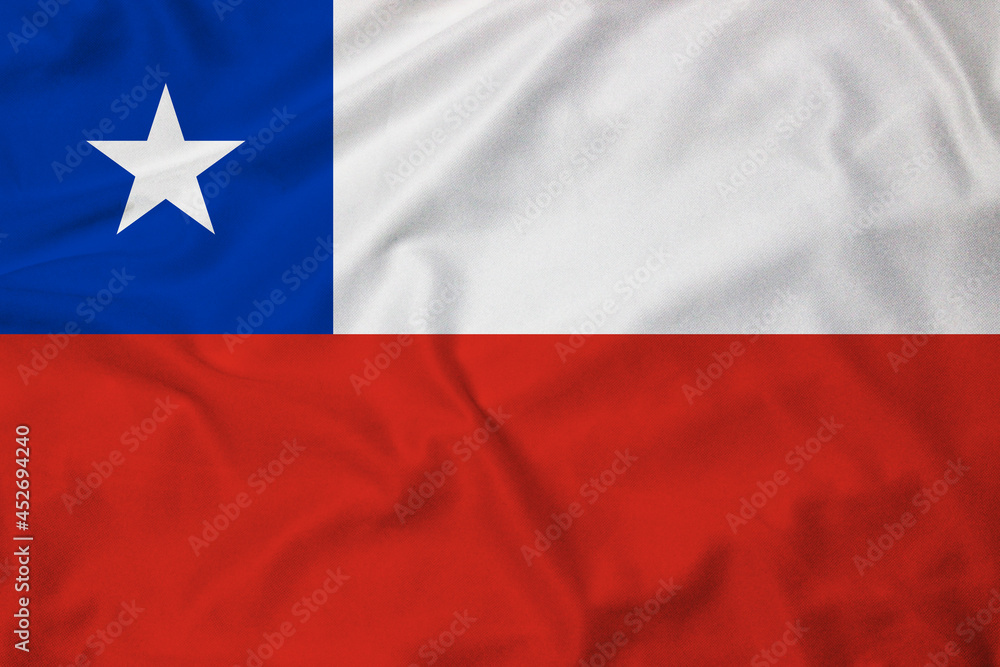 Fototapeta premium Flag of Chile, realistic 3d rendering with texture