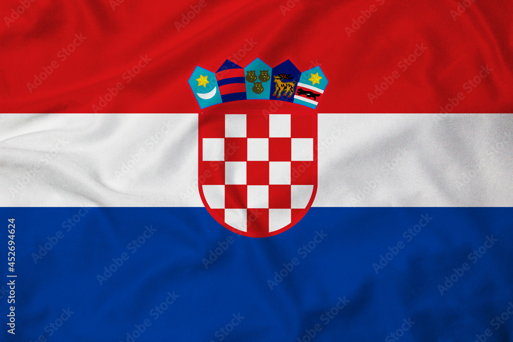 Naklejka premium Flag of Croatia, realistic 3d rendering with texture