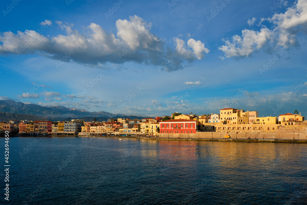 Picturesque old port of Chania, Crete island. Greece