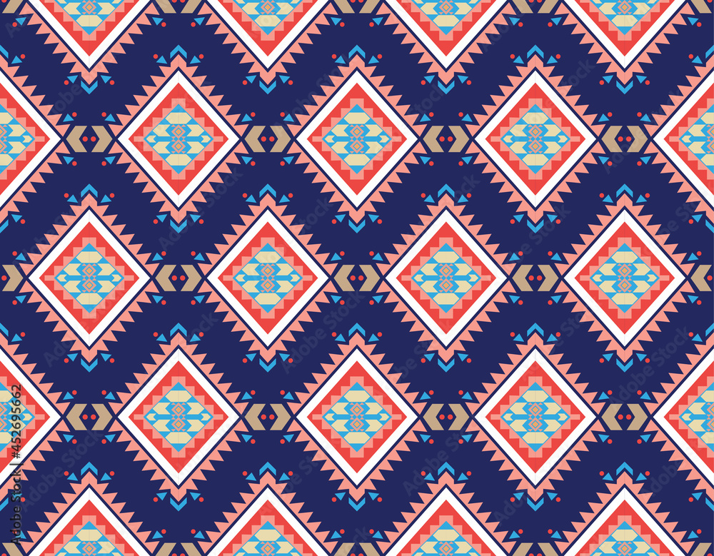 Geometric ethnic oriental ikat pattern traditional Design for background,fabric,wrapping,clothing,wallpaper,Batik,carpet,embroidery style. Geometric ethnic oriental ikat pattern traditional Design for background,fabric,wrapping,clothing,wallpaper,Batik,carpet,embroidery style.