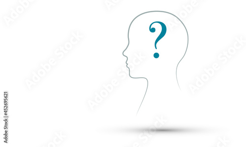 icona, testa, punto interrogativo, domanda, dubbio
