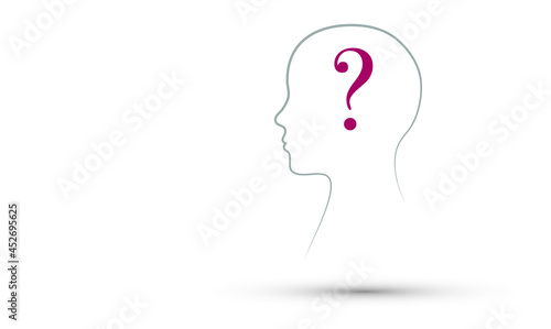 icona, testa, punto interrogativo, domanda, dubbio