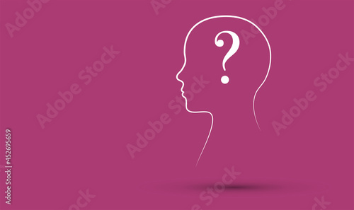 icona, testa, punto interrogativo, domanda, dubbio
