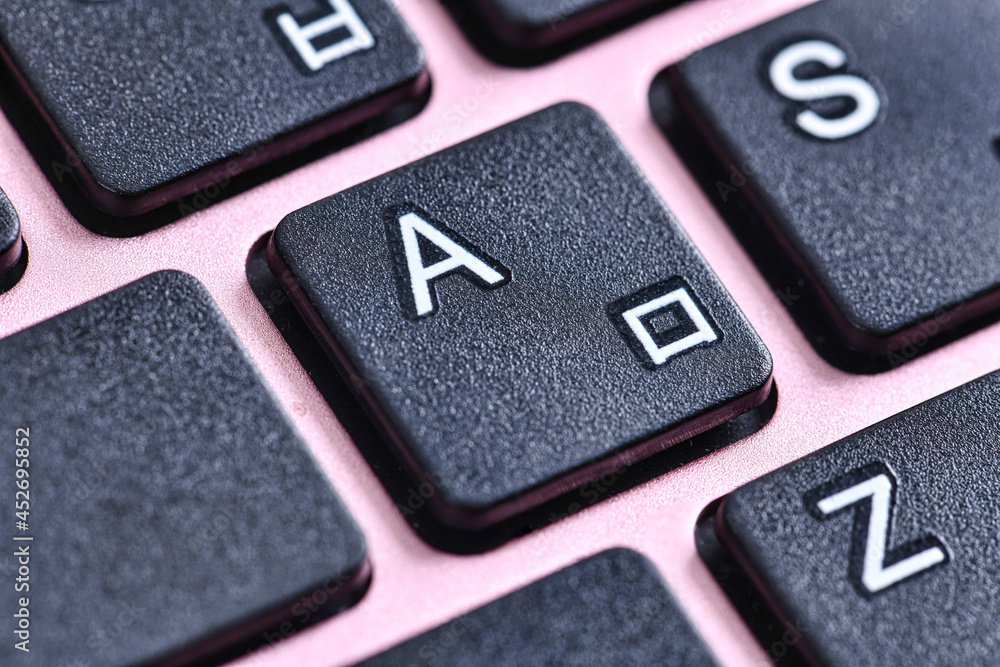 computer laptop keyboard  alphabet A
