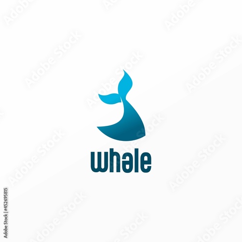 whale tail icon vector on white background