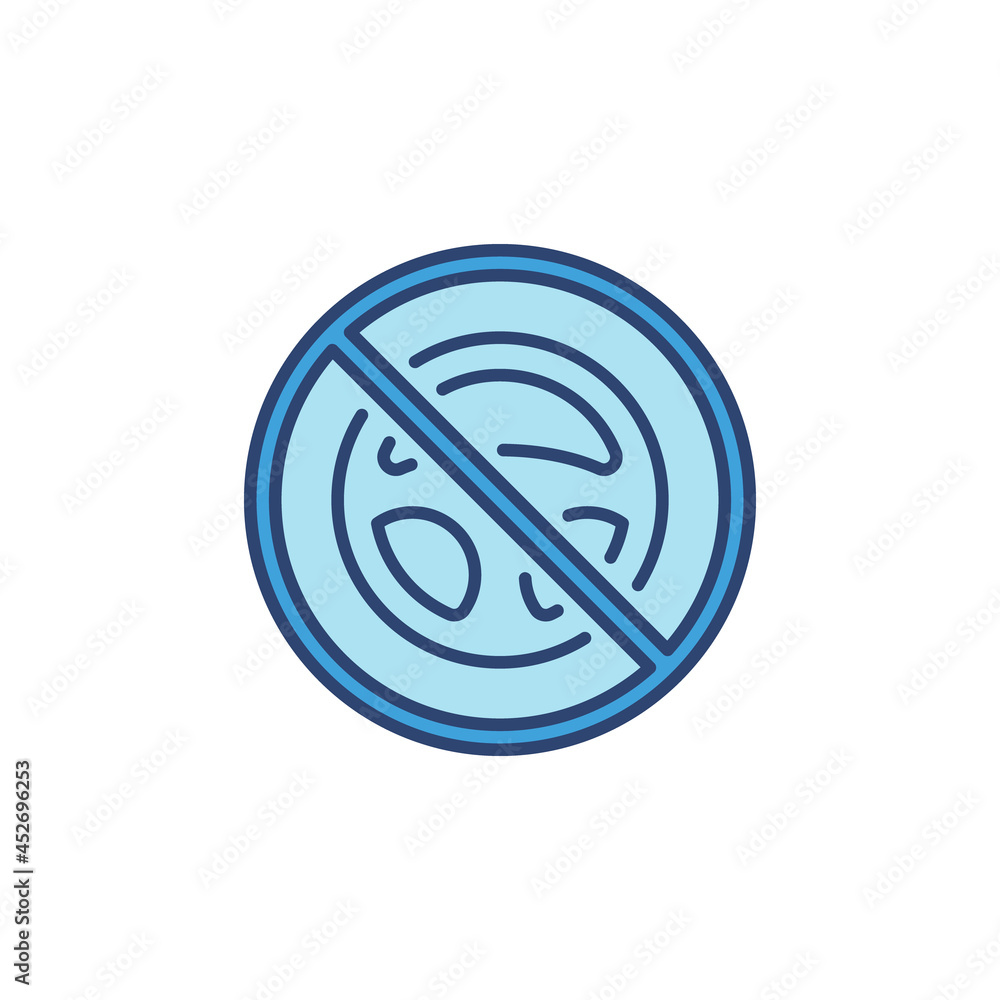 Steering Wheel Forbidden Sign vector concept blue icon Steering Wheel Forbidden Sign vector concept blue icon