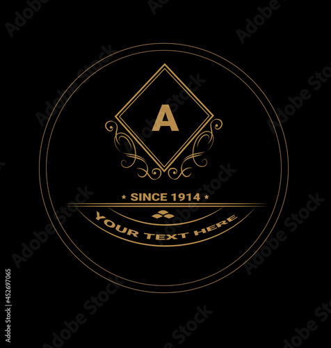 royal gold creative monogram logo template