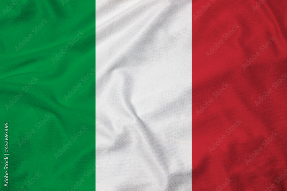 Flag of Italy, realistic 3d rendering with texture
