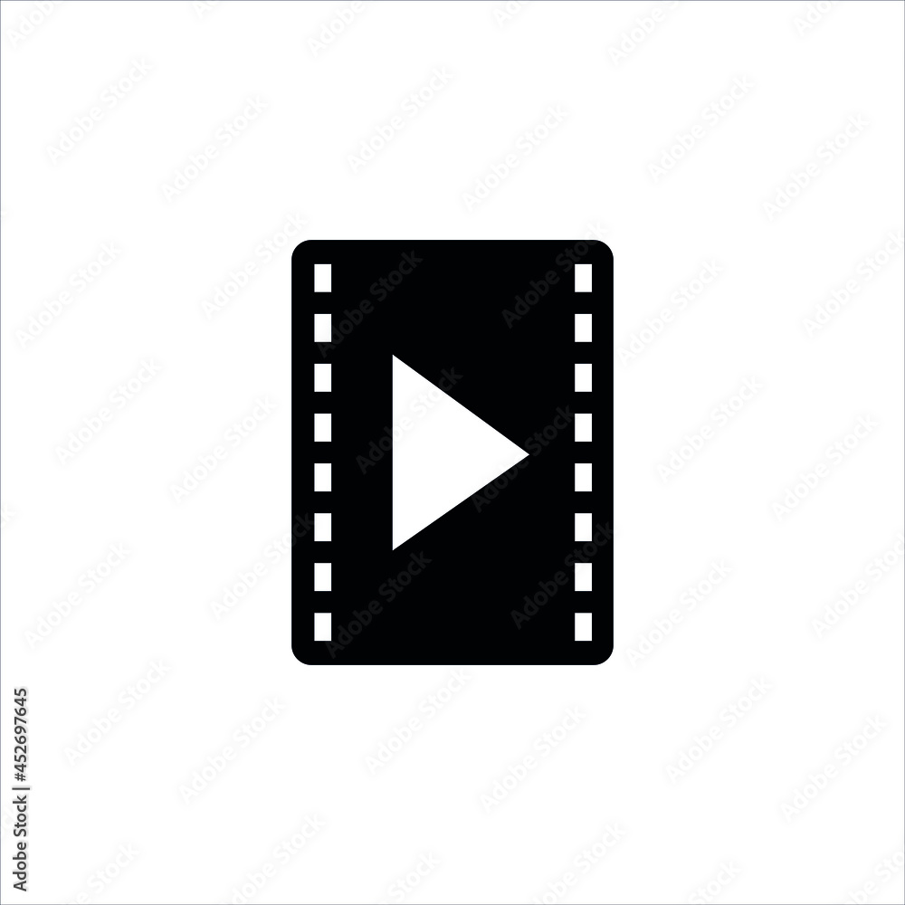 Videos vector icon. Video play button symbol isolated on white background