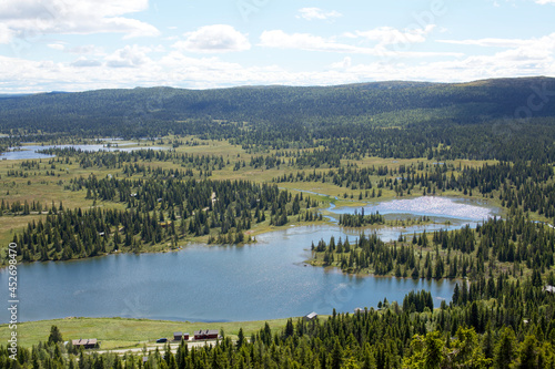 Fototapeta Naklejka Na Ścianę i Meble -  Beautiful view over landscape and lake in Norway