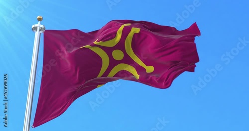 Cantabrian labarum Flag, Spain. Loop photo