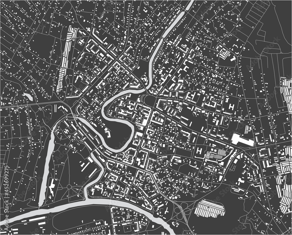 Obraz premium map of the city of Kryvyi Rih, Ukraine