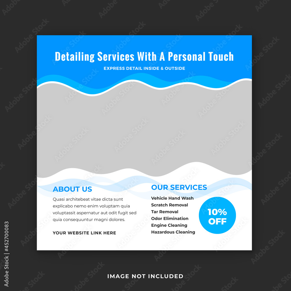 Car wash services instagram post template design
