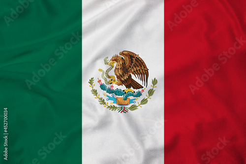 Flag of Mexico, realistic 3d rendering with texture