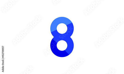 8 Number Modern Flat Blue Logo