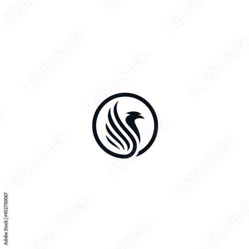 Inspiring the flying bird phoenix falcon logo design abstract