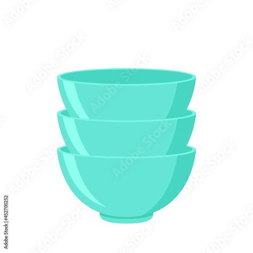 Bowl vector. bowl stack. Bowl on white background.