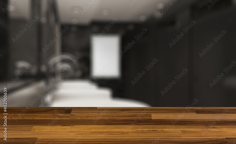 Background with empty table. Flooring. Hotel bathroom peeing toilet. 3D rendering.. Blank paintings. M Background with empty table. Flooring. Hotel bathroom peeing toilet. 3D rendering.. Blank paintings. M