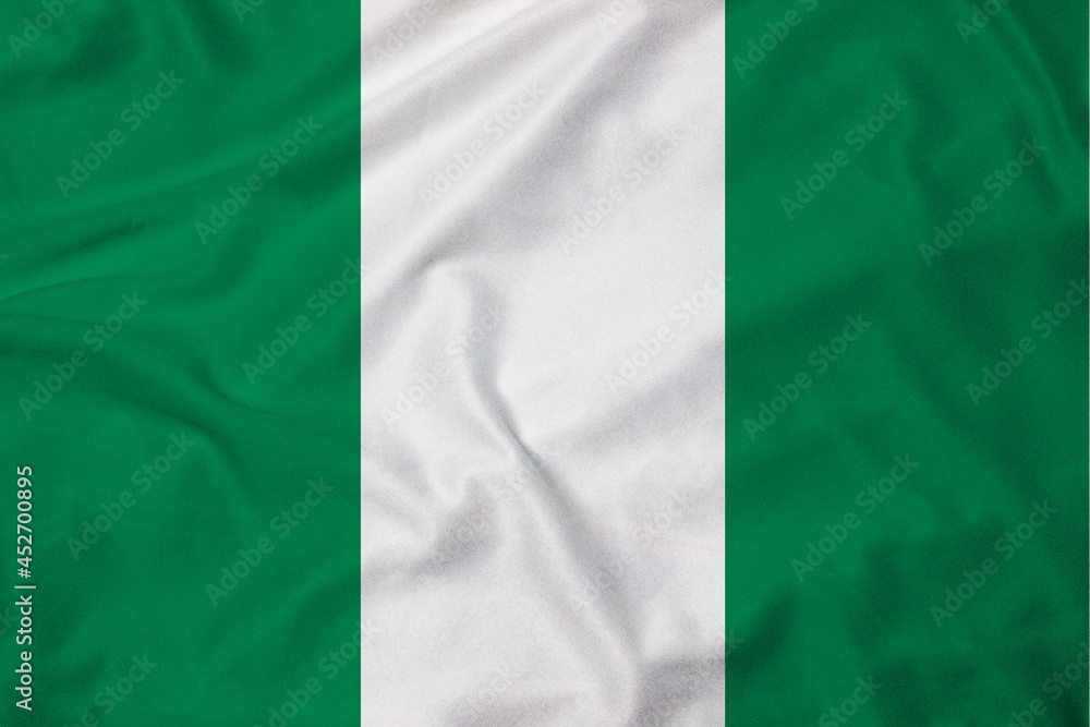 Flag of Nigeria, realistic 3d rendering with texture