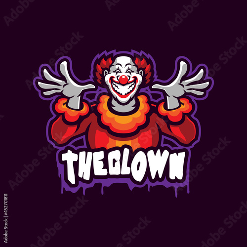 Clown mascot logo design vector with modern illustration concept style for badge, emblem and t shirt printing. Smart clown illustration.