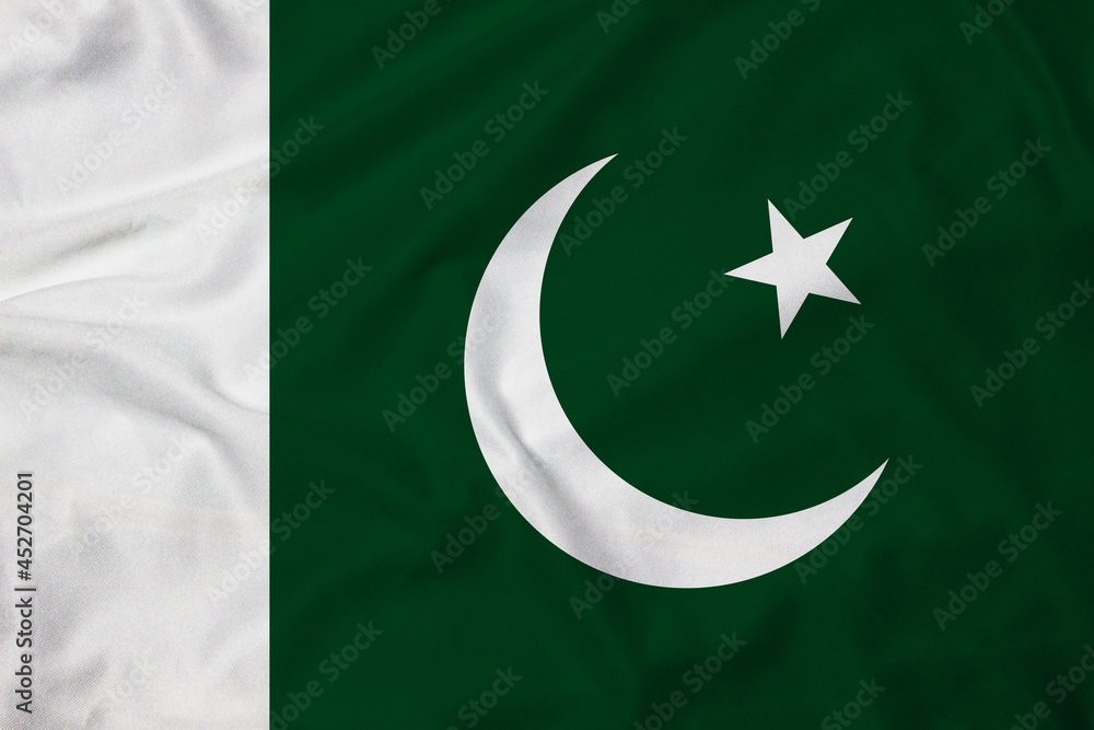 Flag of the Pakistan, realistic 3d rendering with texture