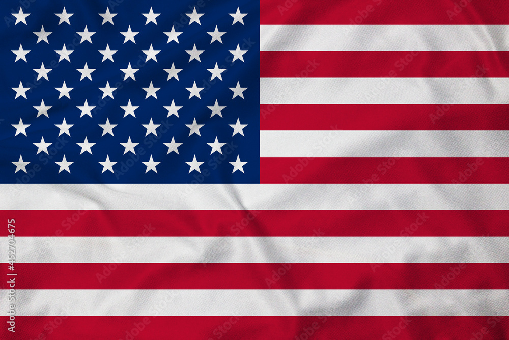 Fototapeta premium Flag of the United States of America, realistic 3d rendering with texture