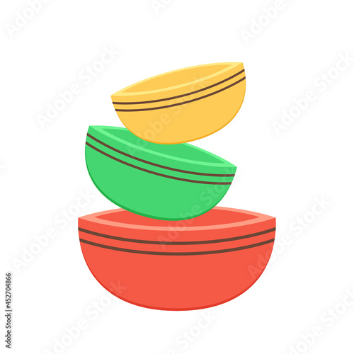 Bowl vector. bowl stack. Bowl on white background.