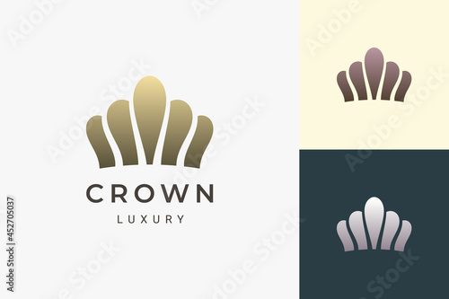 Crown logo in luxury and clean shape represent king and queen