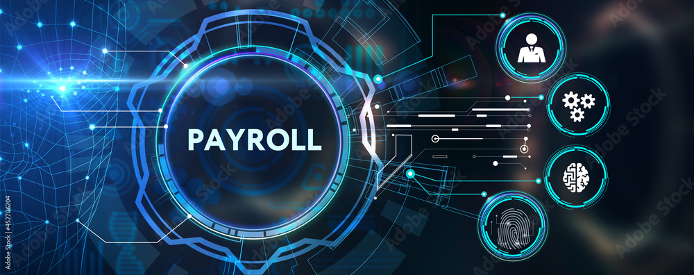 The concept of business, technology, the Internet and the network. virtual screen of the future and sees the inscription: Payroll