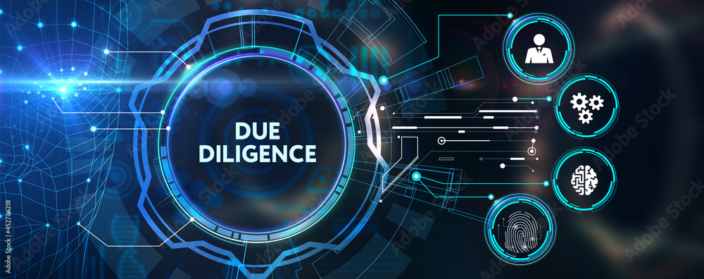 Business, Technology, Internet and network concept. virtual screen of the future and sees the inscription: Due diligence Business, Technology, Internet and network concept. virtual screen of the future and sees the inscription: Due diligence