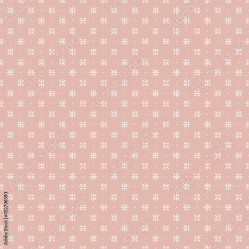 Seamless repeating tiny cream motif pattern on a pink background.

